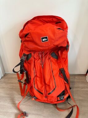 REI Pinnacle 50 backpacking backpack red